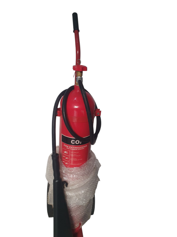 Trolley-Mounted 9kg CO₂ Fire Extinguisher – Power Meets Precision!